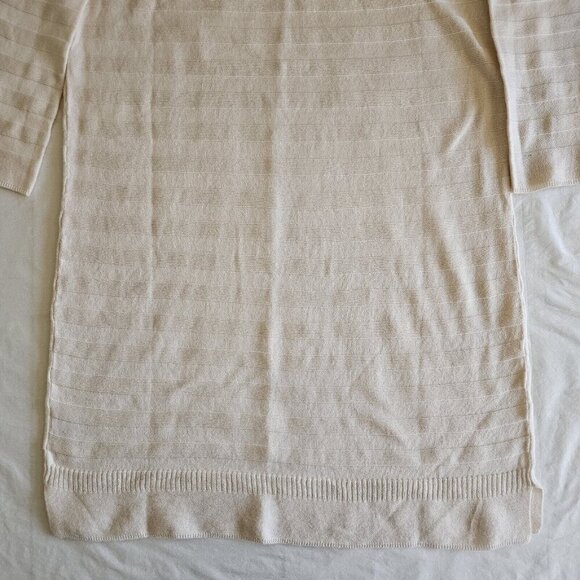 Good Morning Beautiful People Uniqlo Tunic Womens L Ivory Textured LS Neutral - Picture 14 of 14